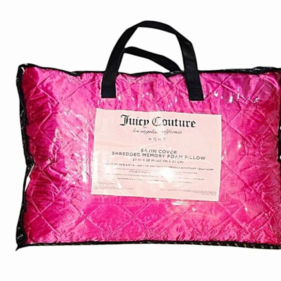 Juicy Couture Home Satin Cover Crown Embossed Shredded Memory Foam Pillow - Picture 2 of 7